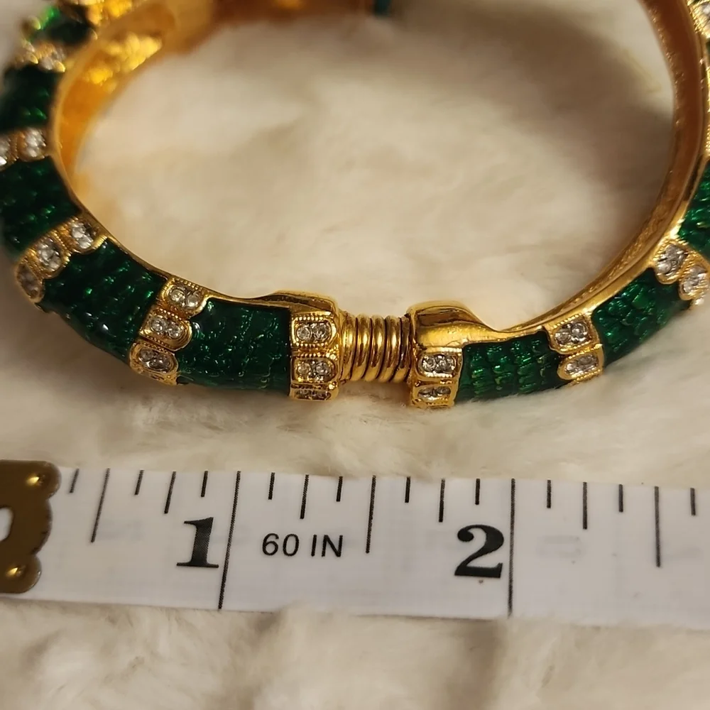 Rare KENNETH JAY LANE Green Dragon Bracelet - Picture 11 of 12